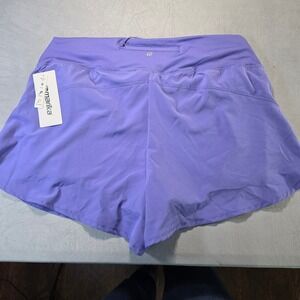 Marika Becca Running Shorts Blue Iris Purple XXL NWT Zip Pocket Reflective